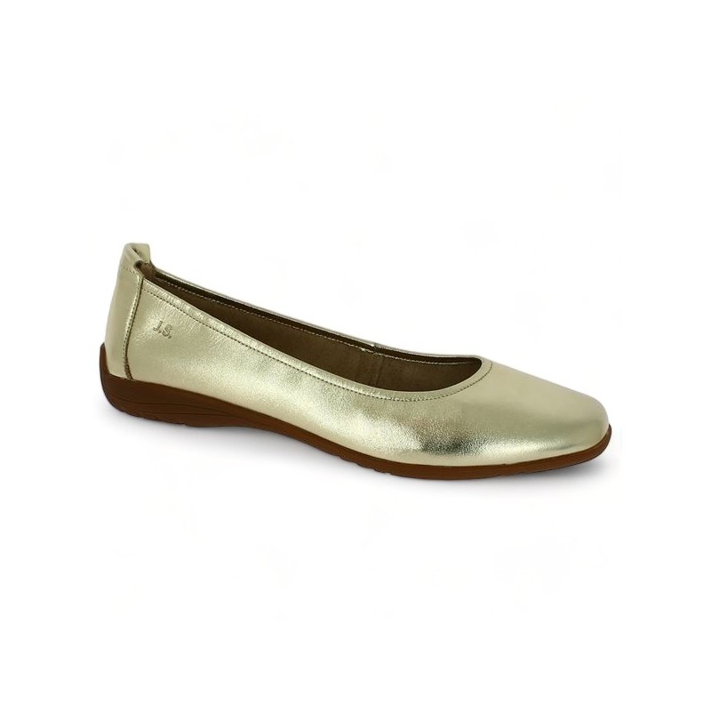 Ballerina gold comfort elastic 42, 43, 44, 45 Fenja 01 Gold Shoesissime, profile view
