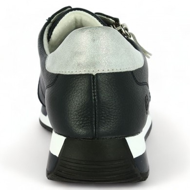 women's sneakers large size navy blue Remonte D0H11-14 zipper, rear sole view