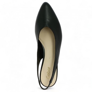 Small black leather heel pump 42, 42.5, 43, 44 woman 41.520/27 Shoesissime, top view