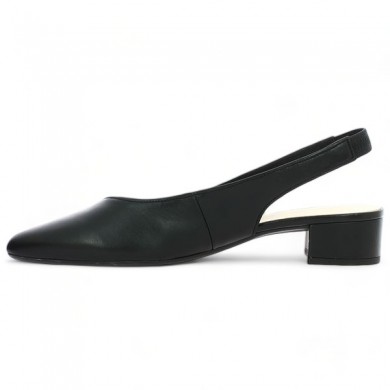 Shoesissime small black leather sling back pump large size woman, inside view