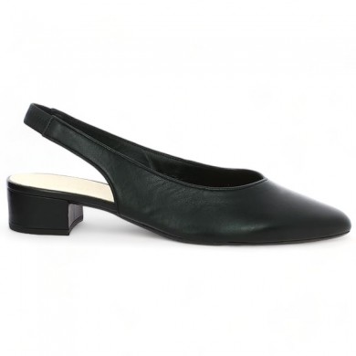 Black shoe small heel pointed toe large size Gabor 41.520.27, side view