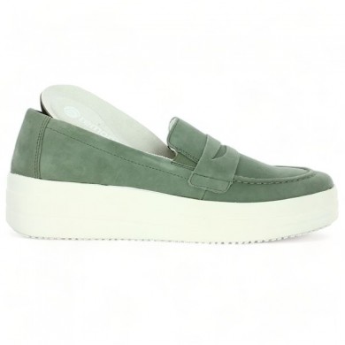 women's moccasin large size green D1C05-52, view removable sole