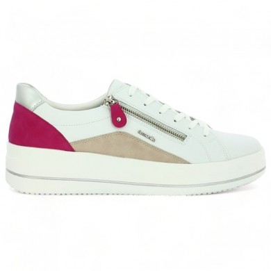 White and pink Remonte women's sneakers 42, 43, 44, 45 D1C01-80 Shoesissime, side view