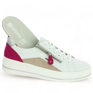 White and pink platform sneakers D1C01-80 large size woman Shoesissime, view removable sole