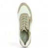 sneakers D0T01-80 blanche et beige talon compensé femme grande pointure Remonte Shoesissime, vue dessus