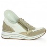 Sneakers femme D0T01-80 Remonte blanche et beige talon compensé , vue semelle amovible
