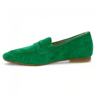 Shoesissime women's large green moccasin, inside view