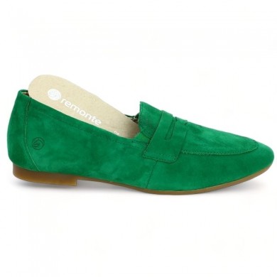 women's moccasins 42, 43, 44, 45 velvet green fashion, view removable sole