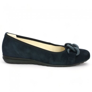 Ballerina navy blue chain 8, 8.5, 9, 9.5 Gabor 42.625.36 Shoesissime, side view