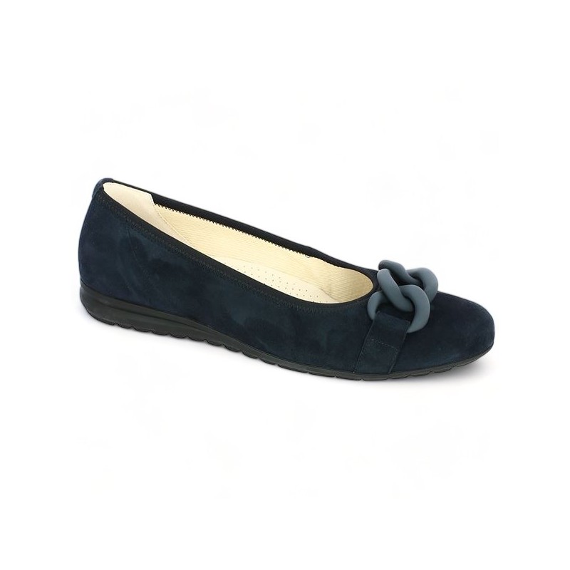 Ballerina navy blue chain large size woman Gabor 42.625.36 Shoesissime, profile view