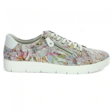 Women's 42, 43, 44, 45 floral zip-up sneakers D5800-91Remonte, side view