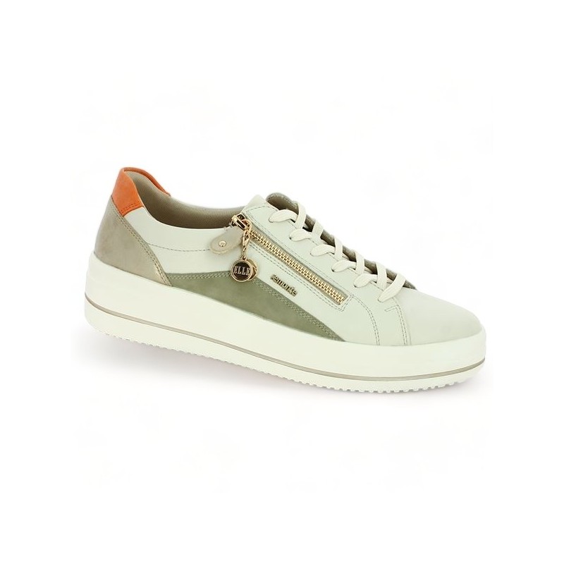 orange and khaki sneakers large size Shoesissime, profile view