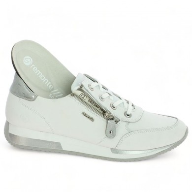 women's sneakers Remonte D0H11-80 grande size leather white and silver removable sole , view details