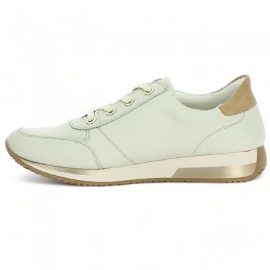 Women's golden-white leather comfort sneakers large size Remonte Shoesissime, inside view
