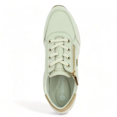 Women's golden-white leather sneakers comfort Shoesissime large size, top view