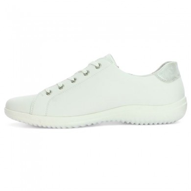 White and beige leather round-toe sneakers Remonte 42, 43, 44, 45 Shoesissime, inside view