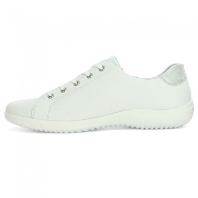 Baskets bout rond cuir blanc et beige Remonte 42, 43, 44, 45 Shoesissime, vue intérieure