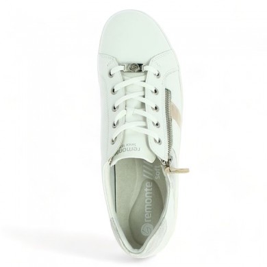Chaussures blanches bout rond Remonte grande pointure D1E00-81 Shoesissime, vue dessus