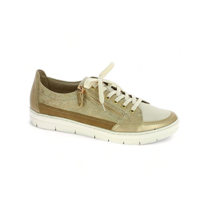 Remonte grande taille femme white gold sneakers, profile view