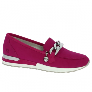 Fushia pink moccasin Remonte woman large size R2544-32, profile view