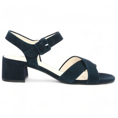 Navy blue heeled sandals 8, 8.5, 9, 9.5 Gabor 42.913.46 large size Shoesissime, side view