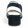 Sandals blue velvet crossed straps heels big size Gabor woman Shoesissime, heel view