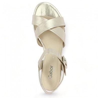 golden sandals heel 8, 8.5, 9, 9.5 gabor 42.913.82 woman Shoesissime, top view