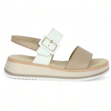 beige and white sandal platform 42.744.58 Gabor 42, 42.5, 43, 44 Shoesissime, side view