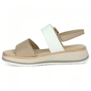 nude wedge shoes beige and white platform 42.744.58 Gabor large size woman, inside view