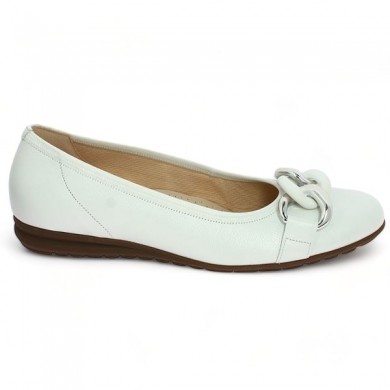 ballerina large white comfort size with chain 42.625.50 Gabor Shoesissime, side view