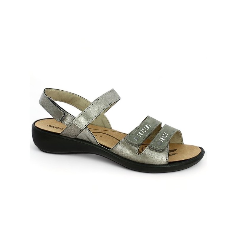 sandal adjustable straps removable sole large size woman, profile view