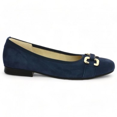 ballerina large size Gabor blue gold chain Shoesissime 42.462.57, side view