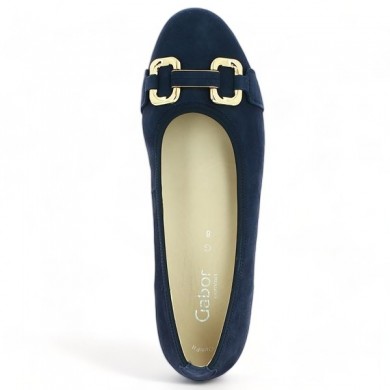 ballerina 8, 8.5, 9, 9.5 Gabor blue gold chain Shoesissime 42.462.57, top view