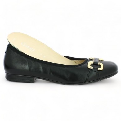 ballerina black leather removable sole 42, 42.5, 43, 44 gold chain 42.462.57, sole view