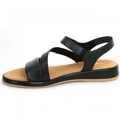Adjustable flat sandal black Gabor large size 42.063.27, inside view