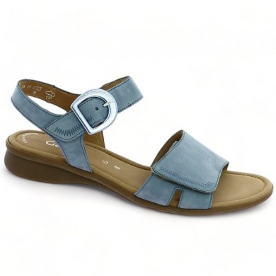Gabor comfort adjustable sandal 46.062.26 sky blue large size woman, profile view