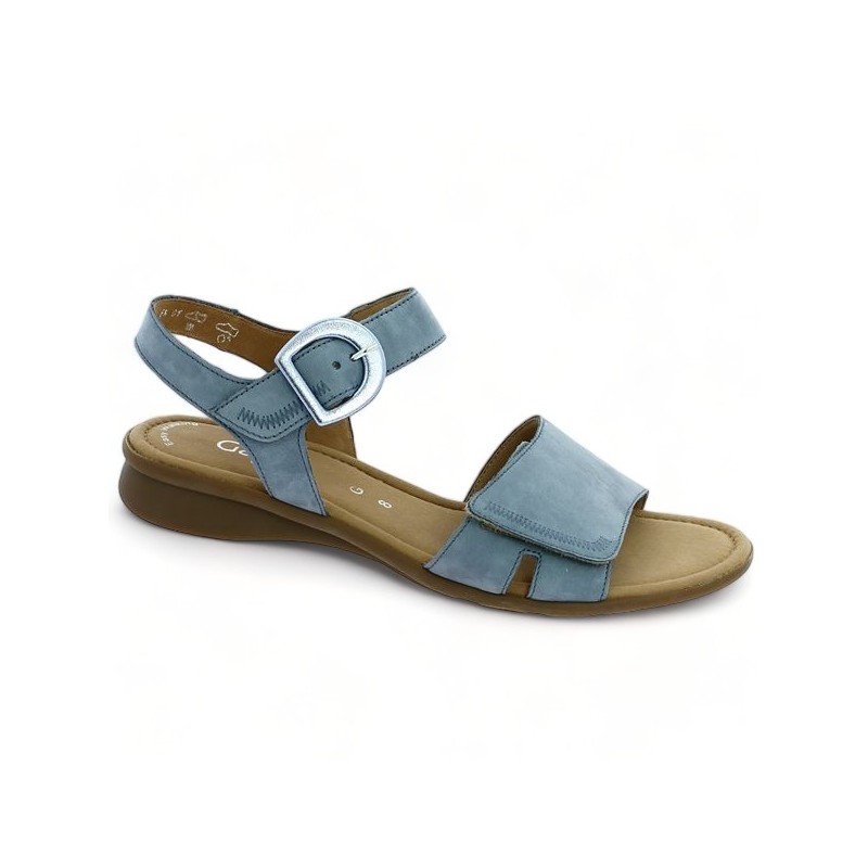 Gabor comfort adjustable sandal 46.062.26 sky blue large size woman, profile view