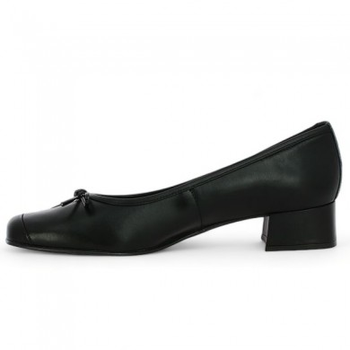 chaussures noires petit talon cuir noir grande pointure Shoesissime, vue intérieure