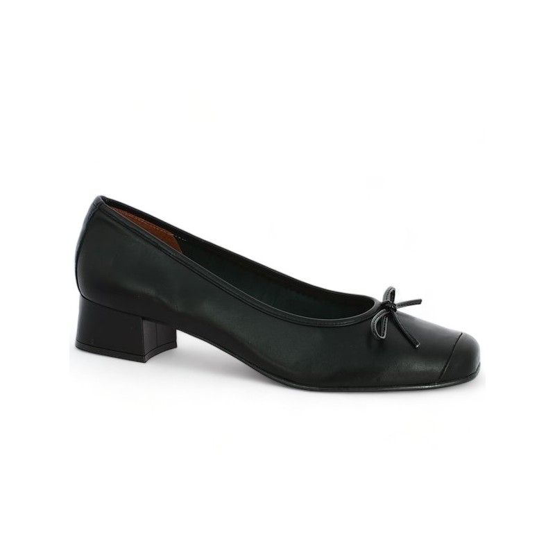 ballerina petit talobn black leather 42, 43, 44, 45 Shoesissime, profile view