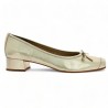 ballerine petit talon dorée 42, 43, 44, 45 femme Shoesissime, vue coté