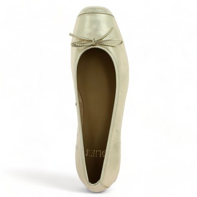 ballerina small gold heel large size woman Shoesissime, top view