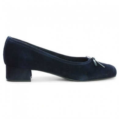 soft navy blue small heel trotter 42, 43, 44, 45 Shoesissime, side view