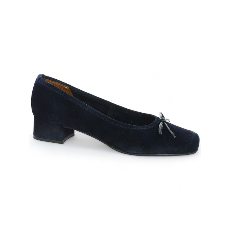 small soft navy blue heel pump 42, 43, 44, 45 Shoesissime, side view