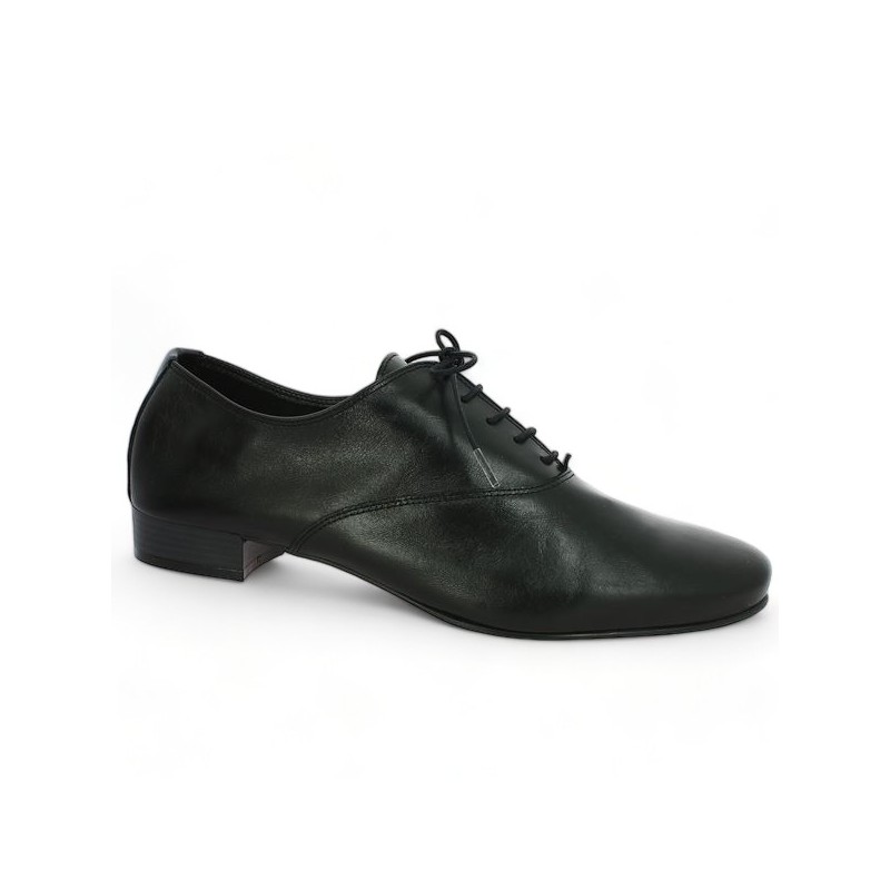 folie's women's black derbies large size, profile view