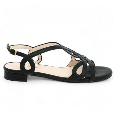 Shoesissime black formal sandal large size, side view