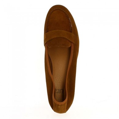 mocassin nubuck marron camel femme grande taille folie's, vue dessus