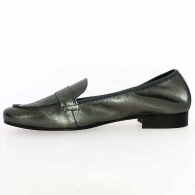 chaussure grande taille élastiquée Folie's argent metallisé 42, 43, 44, 45 femme Shoesissime, vue intérieure