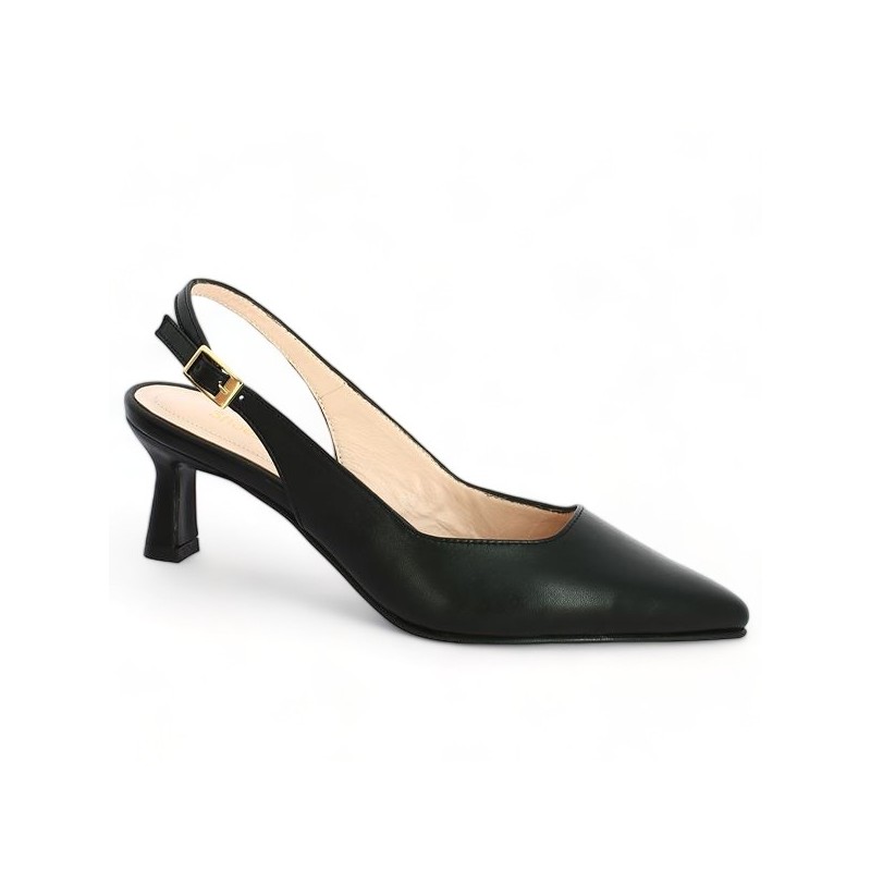 black open-toe pump 42, 43, 44, 45 Shoesissime, side view