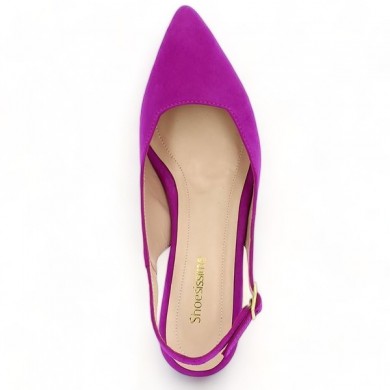 Shoesissime pink fuchsia heels 42, 43, 44, 45 open heel, top view