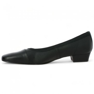black shoe small heel square toe large size Shoesissime, inside view
